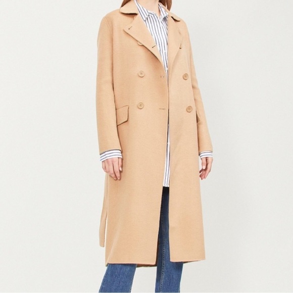 Maje Geola Long Double-Faced Wool Belted Long Coat size S - Picture 5 of 13